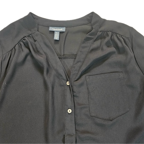 ModCloth Blouse Womens‎ Large Black Vintage Inspired Classic Feminine Work Top - Picture 2 of 8